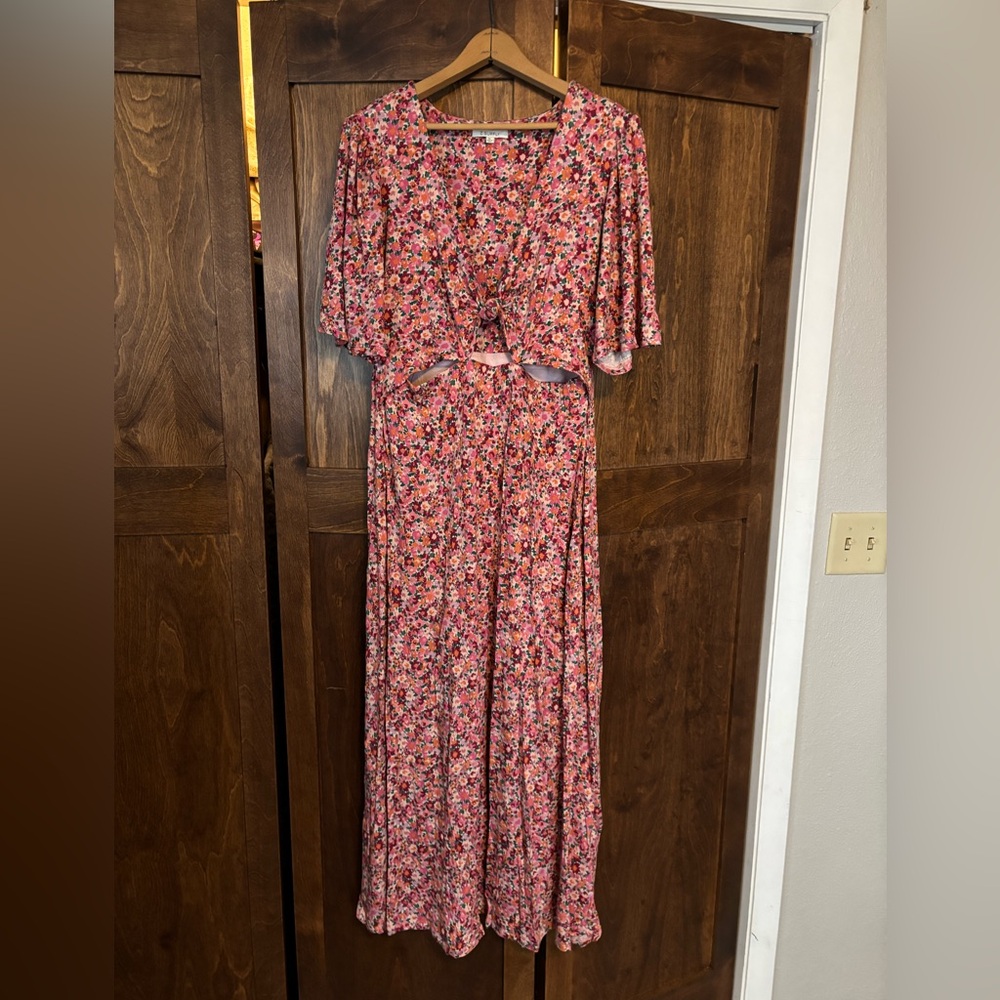 Z Supply Mavis Dulce Floral cut out Maxi Dress